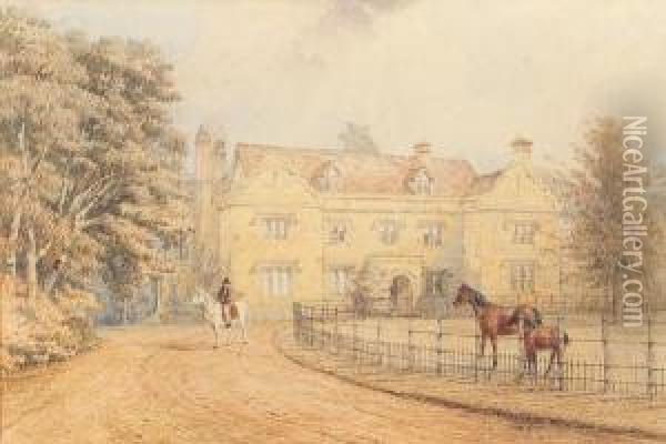 Coleshill Manor Oil Painting - Thomas Baker Of Leamington