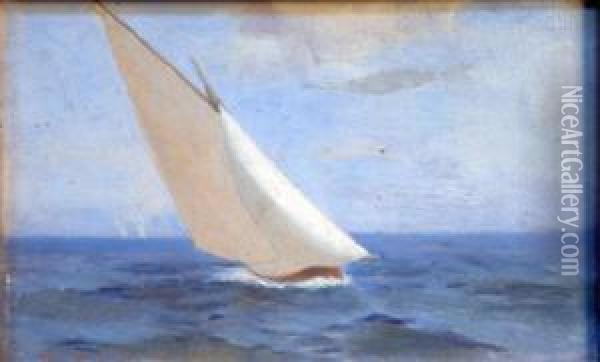 Yacht At Sea Oil Painting - Henry Shields