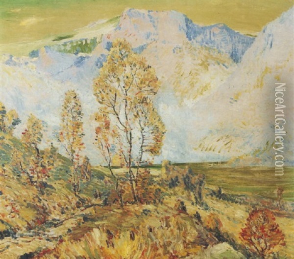 Paysage De Montagne Oil Painting - William Henry Singer Jr.