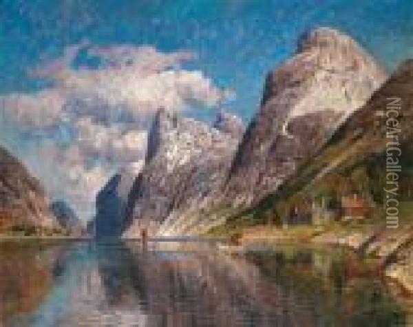 Fjordlandschaft Oil Painting - Adelsteen Normann