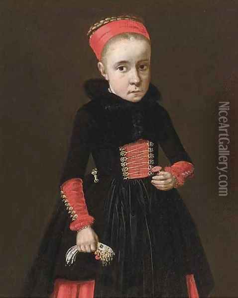 Portrait of a young girl Oil Painting - Jan Kupetzki