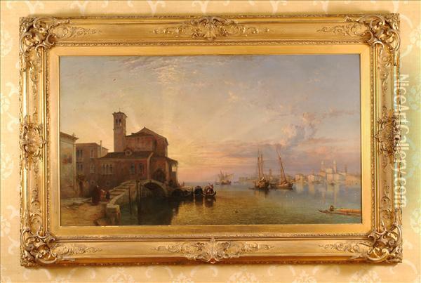 The Giudecca, 
Venice Oil Painting - George Edwards Hering