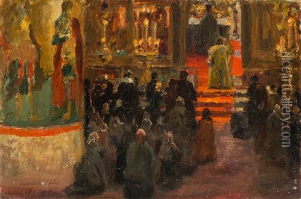 Uspenskiy Cathedral Oil Painting - Sergei Dmitrievich Miloradovich