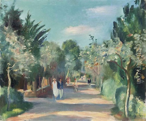 Promenade Au Bois De Boulogne Oil Painting - Henri Ottmann