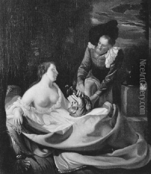 Der Lohn Der Sunde Oil Painting - Willem van Mieris
