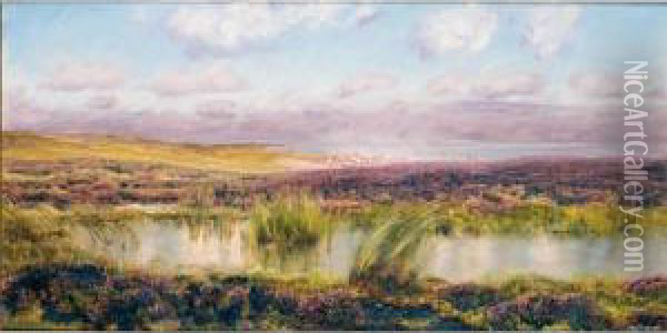 Fylingdales Moor Oil Painting - John Edward Brett