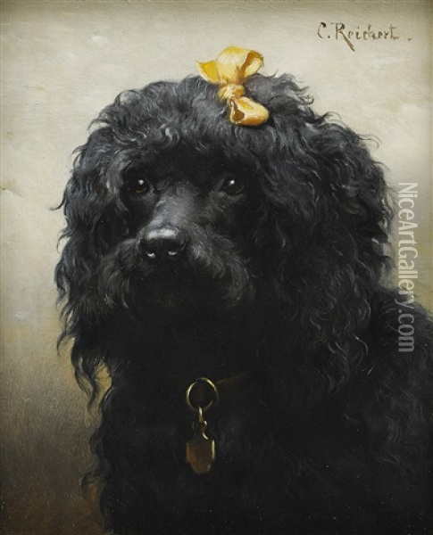 Portrait Of A Dog Oil Painting - Carl Reichert