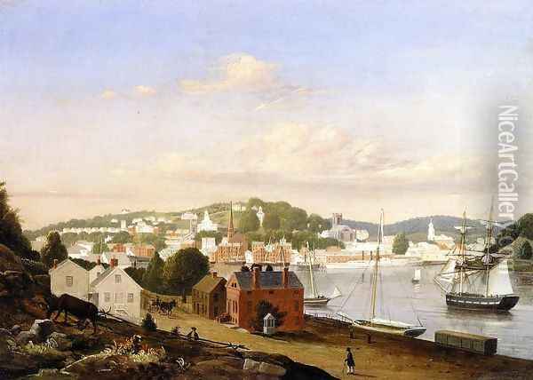 View of Norwich, Connecticut Oil Painting - Fitz Hugh Lane