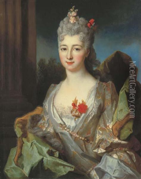 Portrait D'une Dame Oil Painting - Nicolas de Largillierre