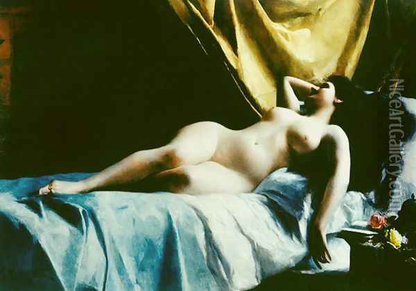 Female Nude Oil Painting - G. della Noce