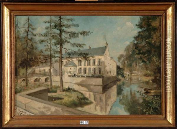 Le Chateau De Landas Oil Painting - Louis Maeterlinck