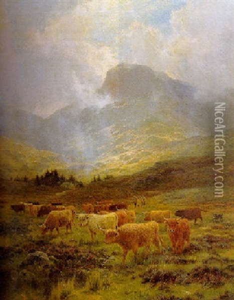 At The Foot Of The Glen Oil Painting - Louis Bosworth Hurt