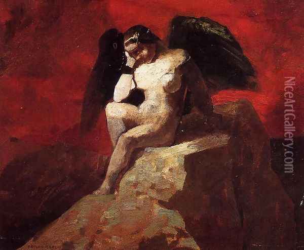 Angel In Chains Oil Painting - Odilon Redon