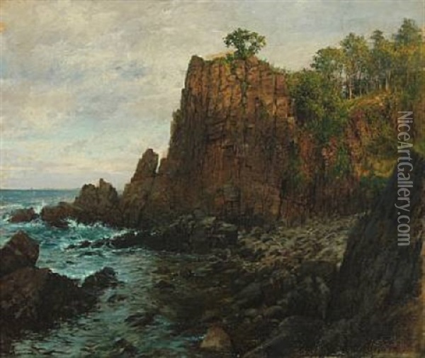 A Coastal Scenery From The Island Of Bornholm Oil Painting - Peder Jacob Marius Knudsen