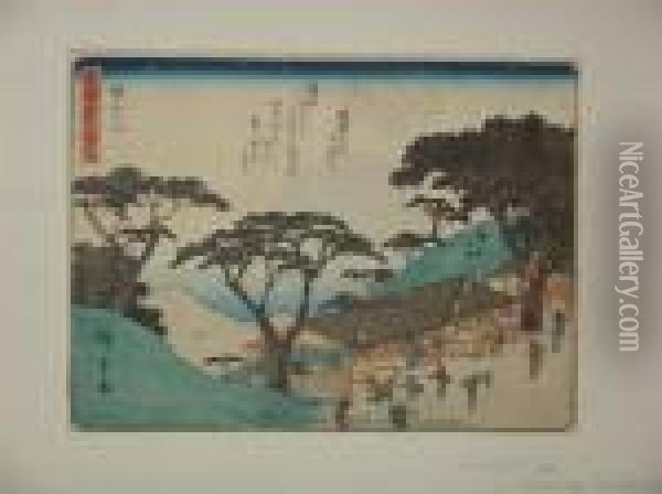 Serie Du Kyoka Tokaido Oil Painting - Utagawa or Ando Hiroshige