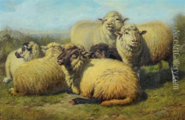 Resting Sheep Oil Painting - Arthur Fitzwilliam Tait