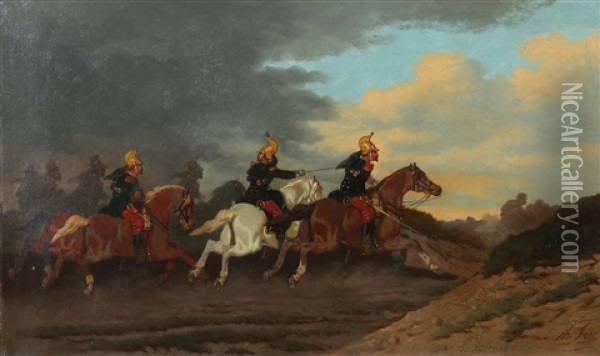 Reiterschlacht Oil Painting - Theodore Fort