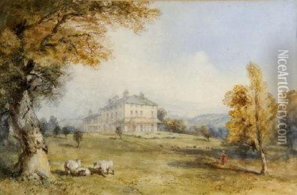 A Regency Country House Oil Painting - William Gersham Collingwood