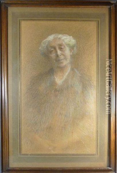 Portrait De Vieille Femme, Mme Benoist Oil Painting - Ernest Joseph Laurent