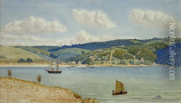Taieri Mouth Oil Painting - Samuel Edwy Green