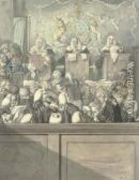 Term Time Or The Lawyers All Alive In Westminster Hall Oil Painting - Robert Dighton