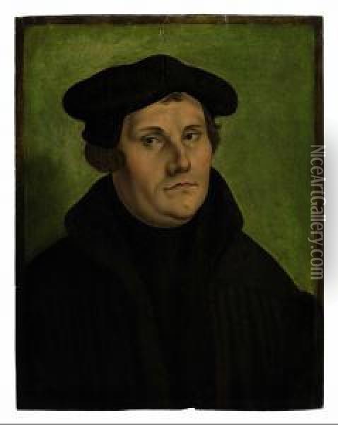 Portrait Of Martin Luther Oil Painting - Georg Pencz