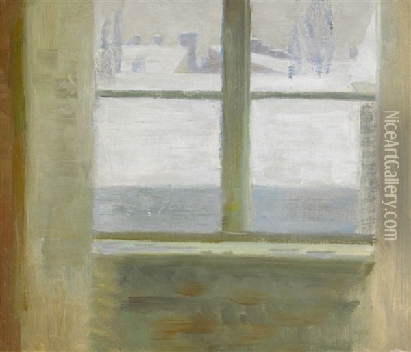 Fonster Mot Vinterutsikt Oil Painting - Richard (Sven R.) Bergh