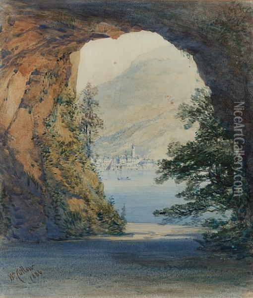 A Glimpse Of The Riviera Oil Painting - William Callow