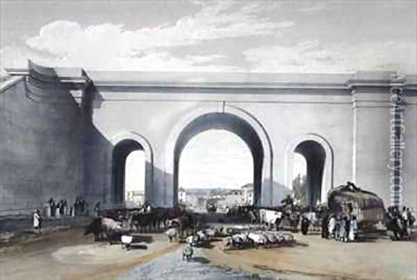 Railway Bridge at Chippenham, Wiltshire Oil Painting - John Cooke Bourne