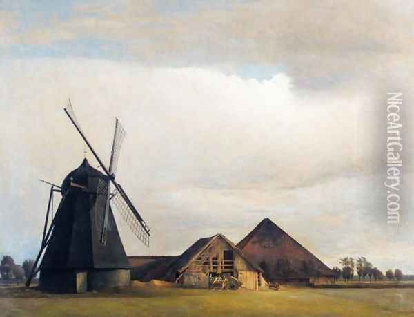 Windmill (Vindmølle) Oil Painting - Peder Vilhelm Ilsted