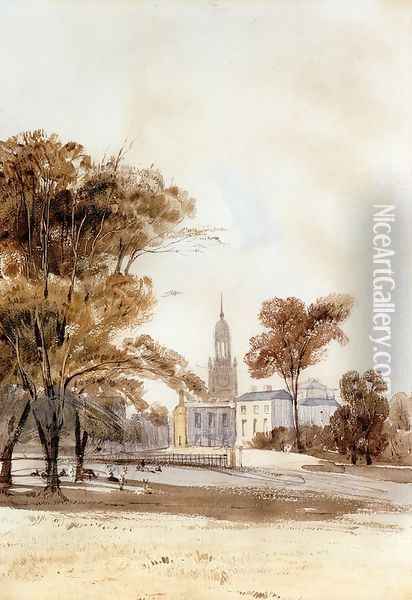St Alphage Church From The Park, Greenwich Oil Painting - Thomas Shotter Boys