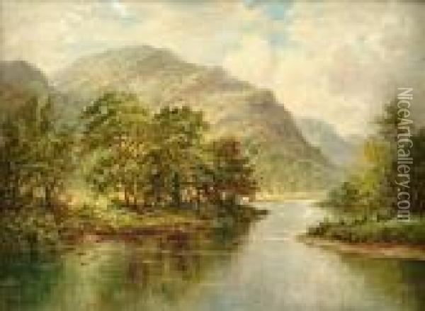 Leader, R.a. Llugwy River, North Wales Oil Painting - Benjamin Williams Leader