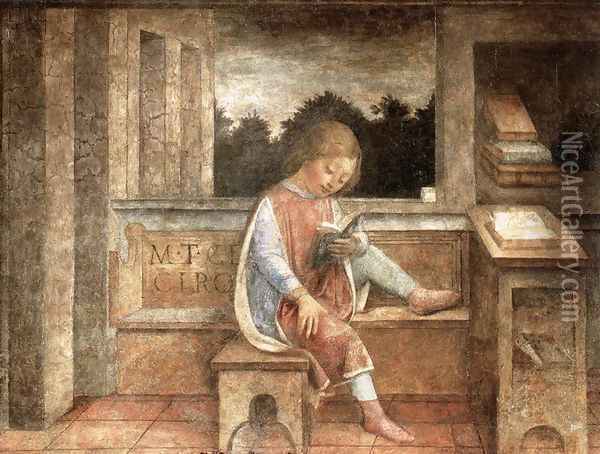 The Young Cicero Reading c. 1464 Oil Painting - Vincenzo Foppa