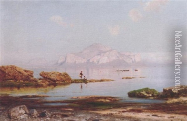 Monte Pellegrino, Palermo Oil Painting - Ascan Lutteroth