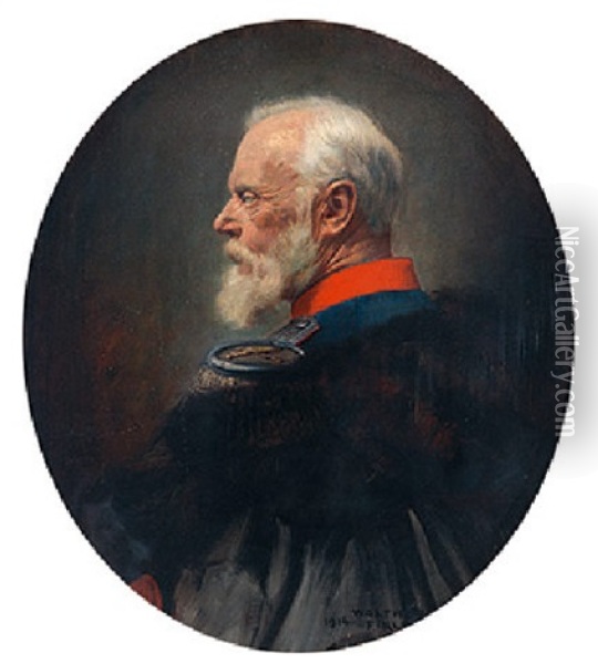 Portrait Of King Ludwig Iii, Of Bavaria Oil Painting - Walter Fuerle