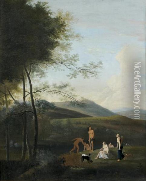 Diane Au Bain Et Ses Servantes Oil Painting - Joseph Augustus Knip