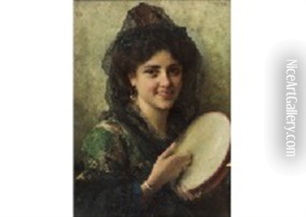Woman Oil Painting - Federico Andreotti