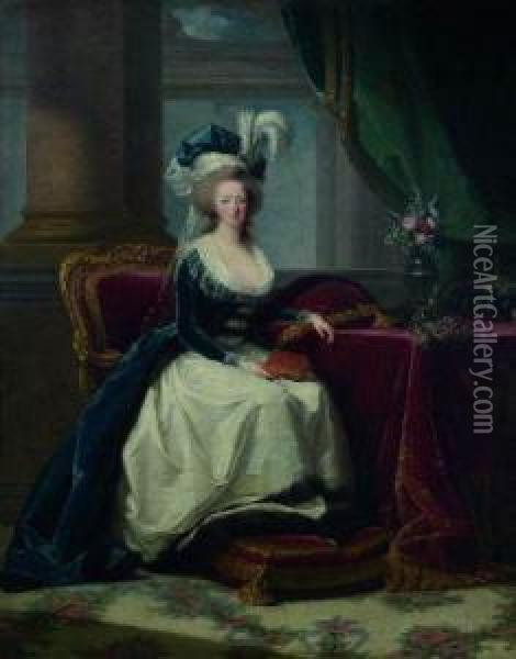 Portrait De La Reine Marie-antoinette Oil Painting - Martin Drolling Oberbergheim