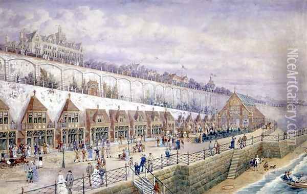 Projected design for a seaboating establishment and conservatory on the terraces below the Granville Hotel, Ramsgate Oil Painting - John Thomas Wimperis