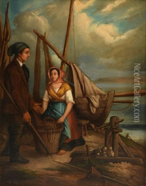 The Fisherman And His Wife Oil Painting - William Kidd