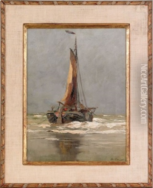 Seascape With Sailing Vessel Oil Painting - Charles Paul Gruppe