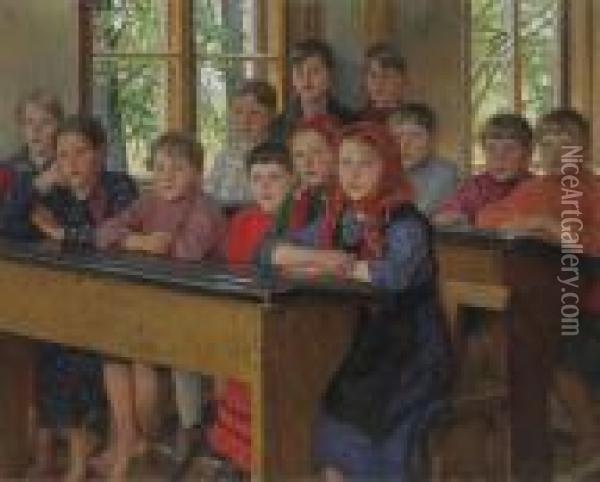 The Schoolroom Oil Painting - Nikolai Petrovich Bogdanov-Belsky