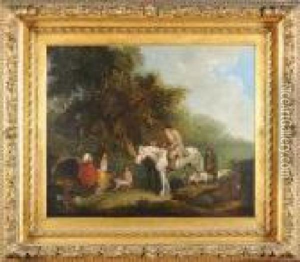 The Wayside Encampment Oil Painting - George Morland