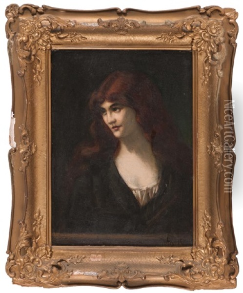 Portrait Of A Red-haired Woman Oil Painting - Jean Jacques Henner
