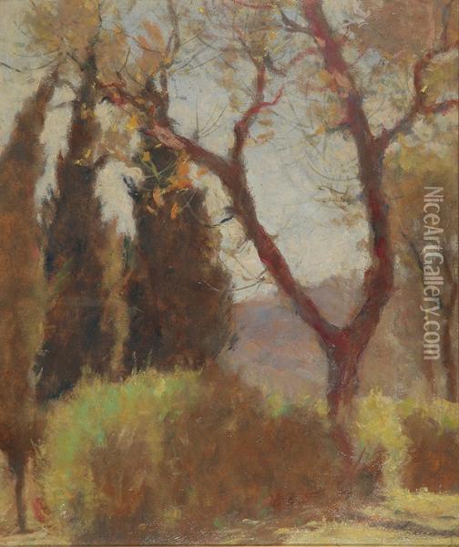 L'alberobiforcuto Oil Painting - Ludovico Tommasi