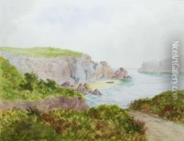Near Fowey Oil Painting - Arland A. Ussher