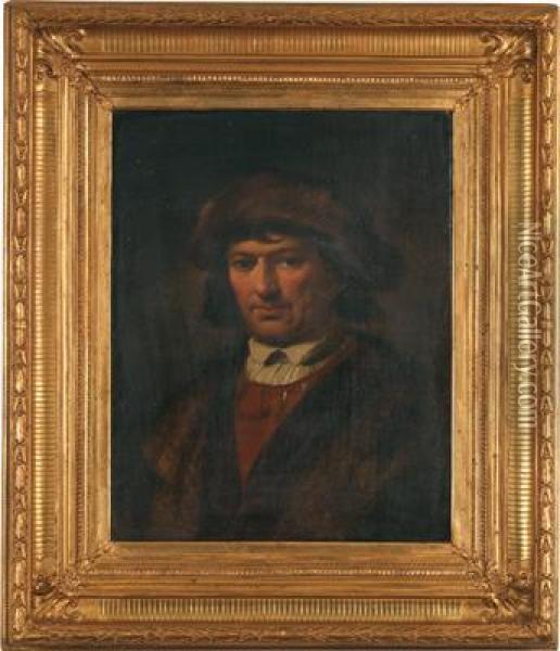 Portrat Eines Mannes Mit Pelz Oil Painting - Peter Johann Nepomuk Geiger