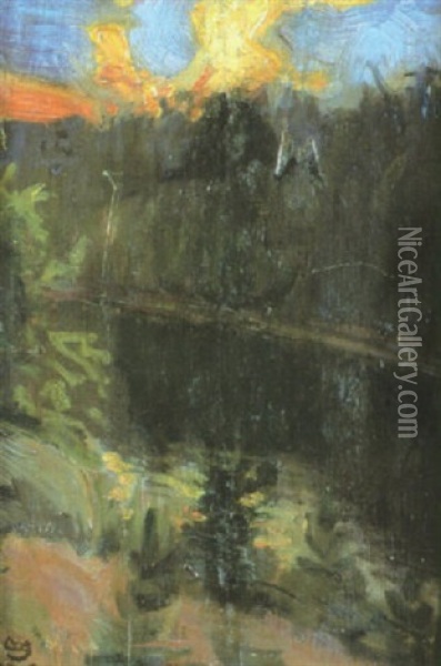 Speglingar Oil Painting - Akseli Valdemar Gallen-Kallela