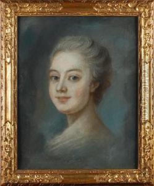 Portrait Of Madame Chastagner Delagrange Oil Painting - Maurice Quentin de La Tour
