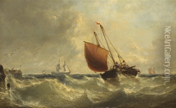 A Heavy Swell Oil Painting - Edwin Hayes